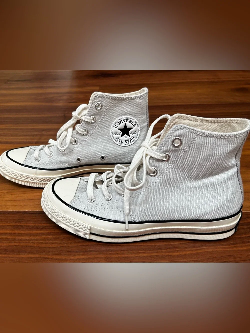 New! Converse High Top Sneakers - Cream/Light Gray